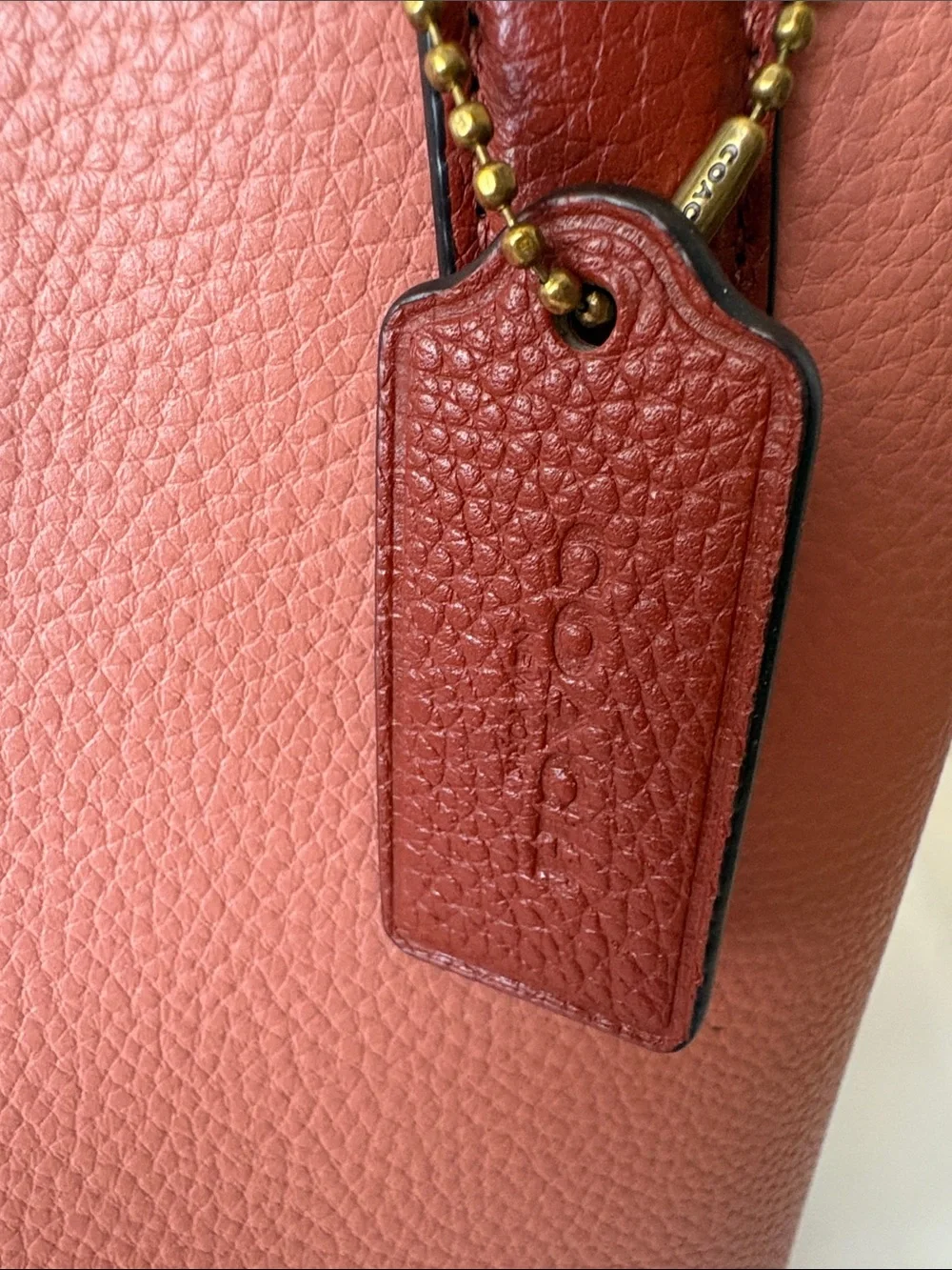 COACH Willow Colorblock Leather Tote 24 Shoulder Bag Crossbody Light Coral
